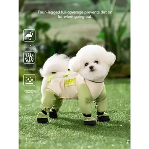 Full-Coverage Dog Dustproof Pants – Four-Leg Jumpsuit with Paws Covered, Waterproof & Dirt-Proof Outdoor Suit for Teddy Small Dogs, Spring Summer Pet Clothes
