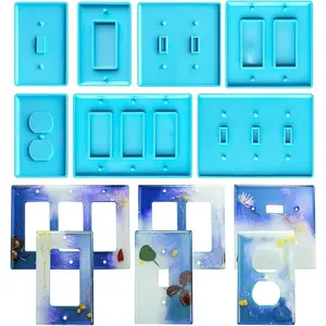 7Pcs Light Switch Mold Outlet Cover Resin Mold Silicone Different Styles Switch Molds Resin Crafts Making Home Decor - Home Improvement.