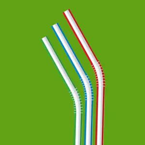Sturdy Colorful Disposable Striped Flexible Plastic Straws, 7.5" Long, Assorted Colors, 100-Count Large Pack, Kitchenware & Bar Utensils, Kitchen Accessories for Birthdays, Cocktails