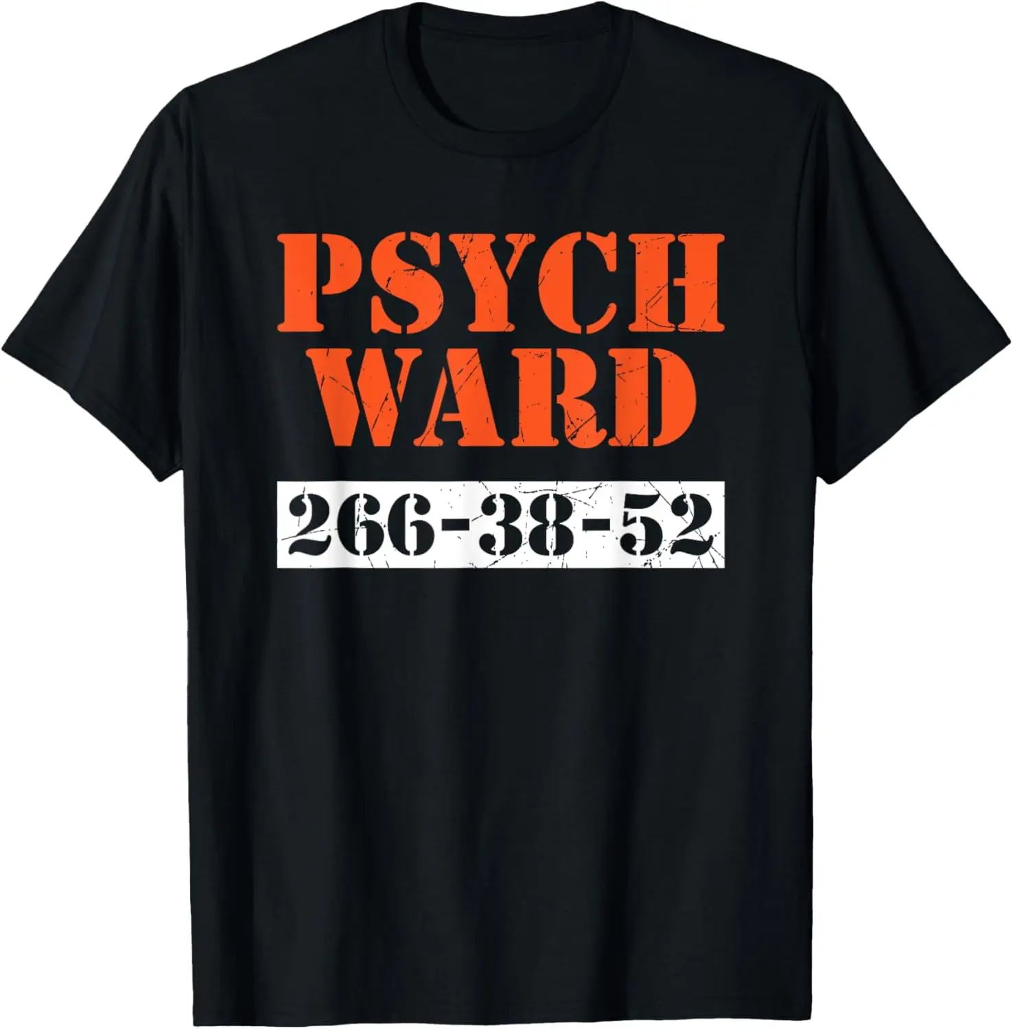 Women's 100% Cotton Short-Sleeve Casual Distressed Graphic Round Neck Psych Ward Patient Mental Health Tee, Shortsleeve, Top, Tshirt, Vintage, Tops, Distressed Print, Graphic Tee, T-Shirt Top