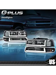 Fit For 1999-2002 Silverado/Suburban Clear Lens Headlights Bumper Headlamps New