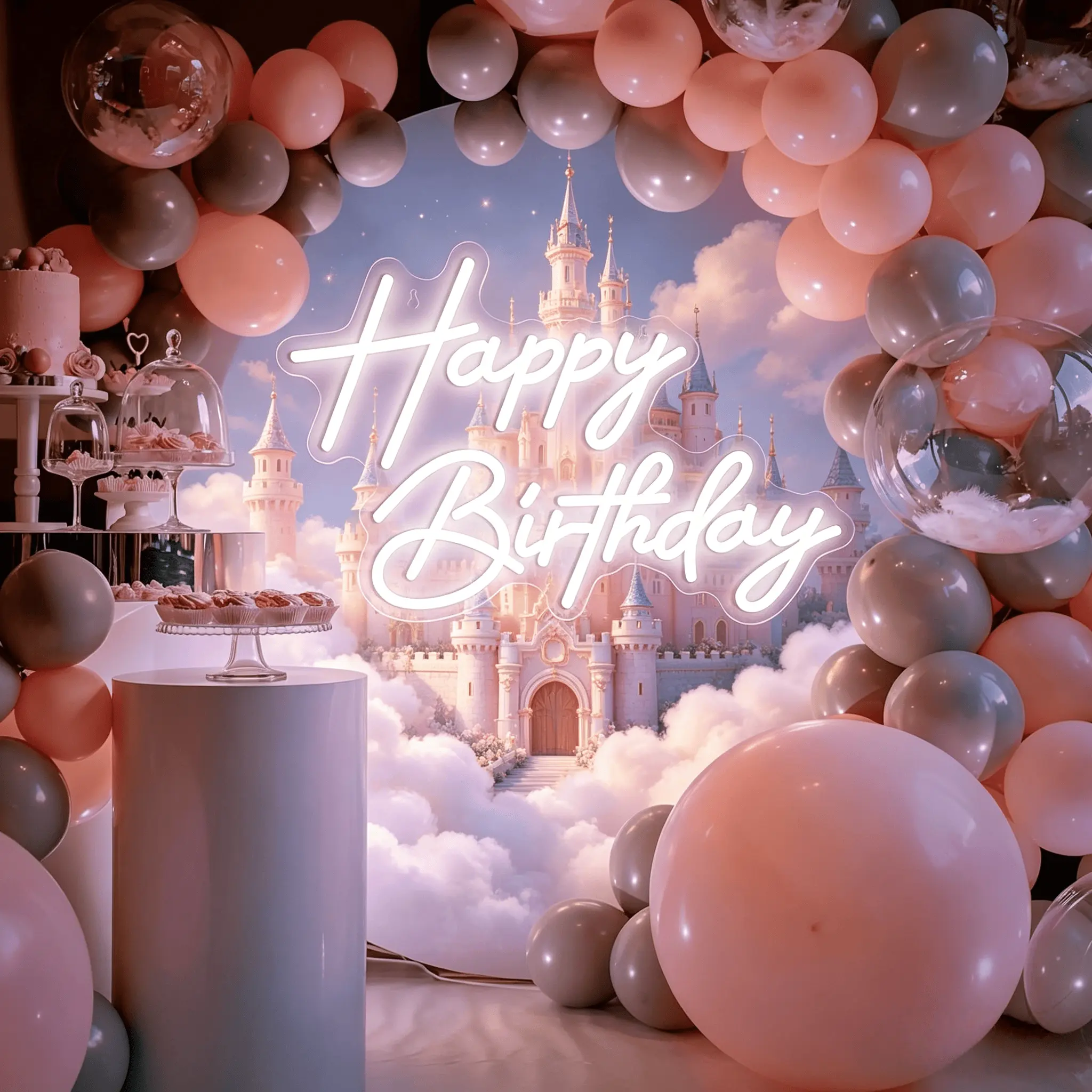 Happy Birthday LED Sign, dimmable neon sign,happy birthday sign for bcakdrop,17-20 Inch Happy Birthday Neon Sign,Multiple Colors,Suitable for birthday gifts, bar parties, indoor,outdoor parties, wall decoration and festive scene layout.