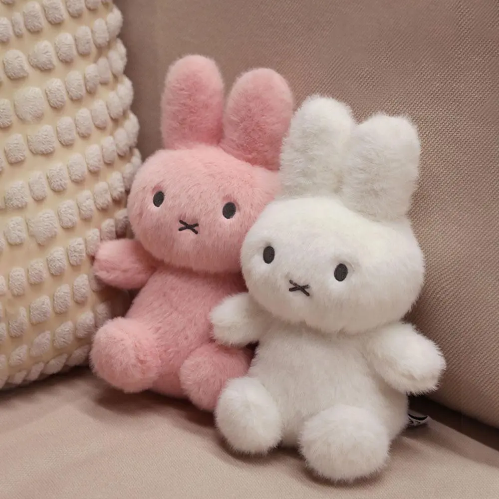 Kawaii Original Miffy Cartoon Rabbit High-Quality Huggable Soft Stuffed Animal, Bedroom Hug Pillow Ornament, Soothing Girl’s Festival Gift, Huggable Stuffed Animal