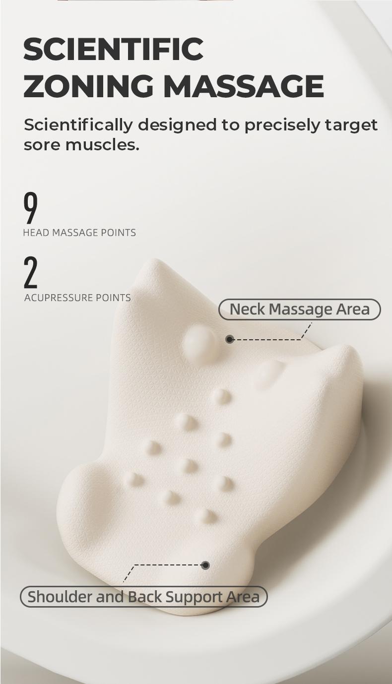 LEXI Cervical Massage Pillow Ergonomic Design With Scientific Zoning And Targeted Massage Nodes Simulates Hand Massage For Neck And Shoulder And Back Support Waterproof Stain Resistant And Washable For Daily Muscle Relaxation
