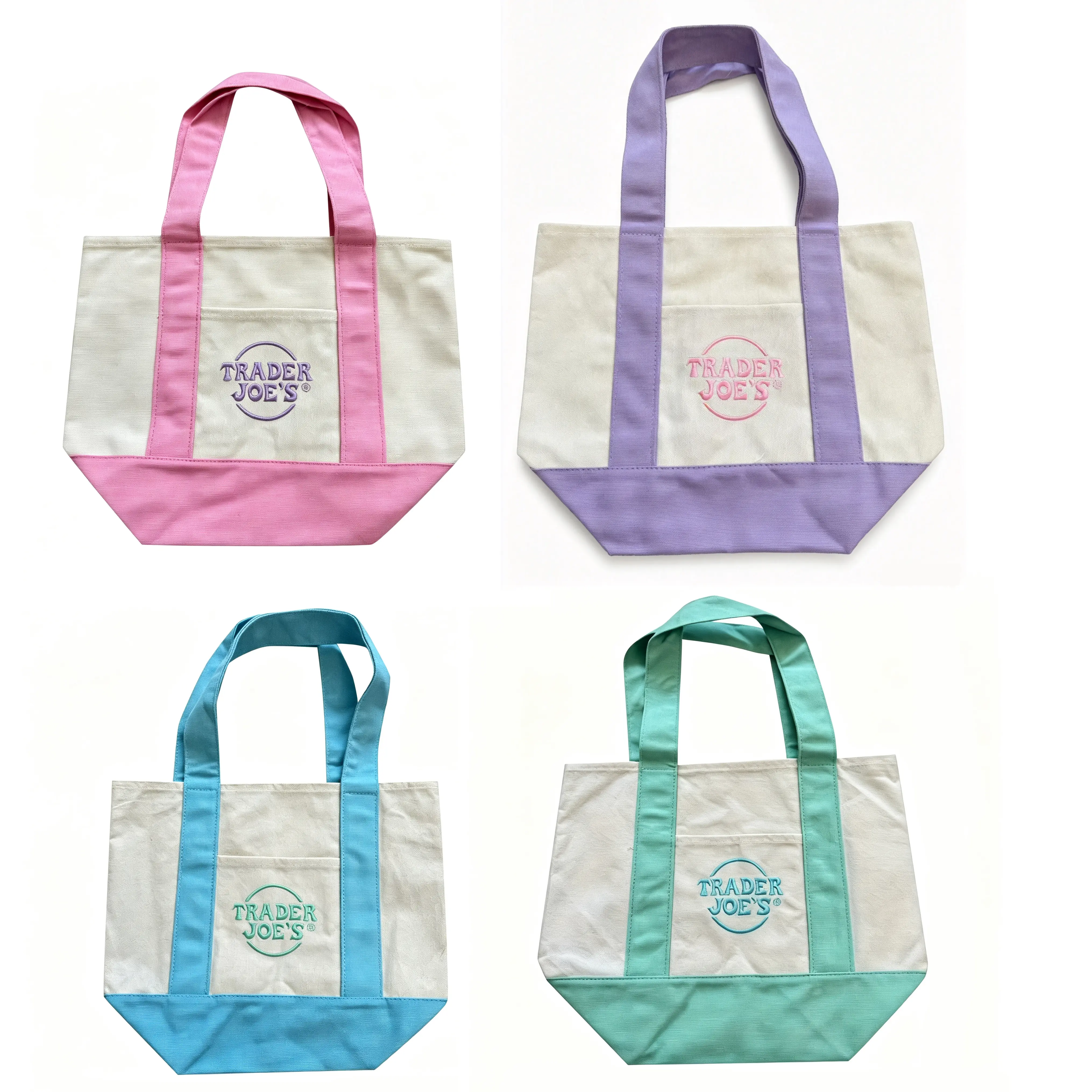 4-Piece Lightweight Canvas Mini Tote Bags - Home Organizer Storage Bags for Closet Organization, Organizing Needs