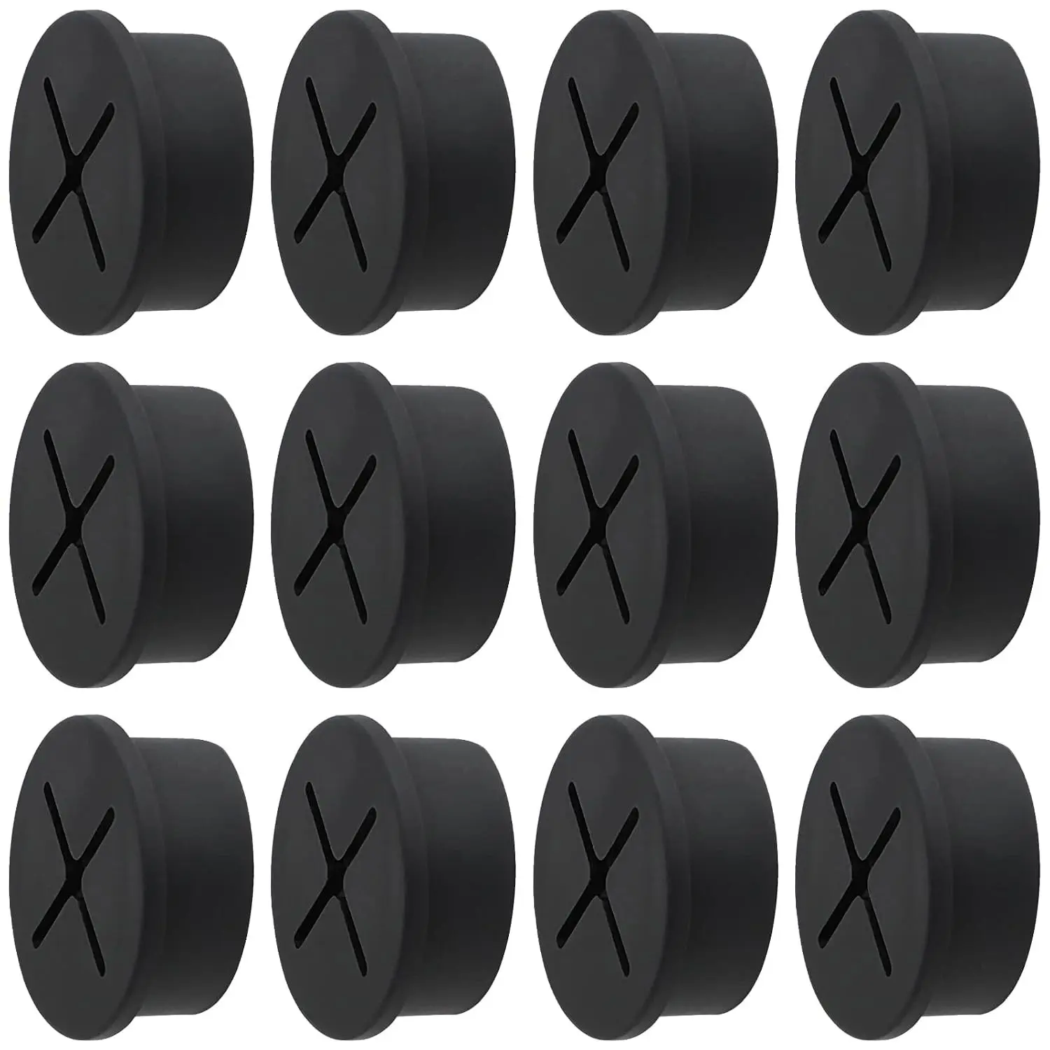Desk Grommet, 1 Inch Flexible Rubber Grommets, Silicone Cable Cord Grommet Wire Hole Cover for Desk, Table and Other Furnitures(12Pack)
