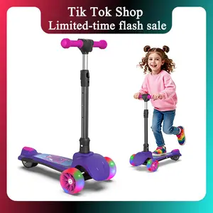 【Children's Gift】Light-Up Wheels & Super Smooth Ride! 80W Motor, 24V Kids Scooter | Folds for Easy Carry | 3 Heights for Growing Kids | Quiet & Stable