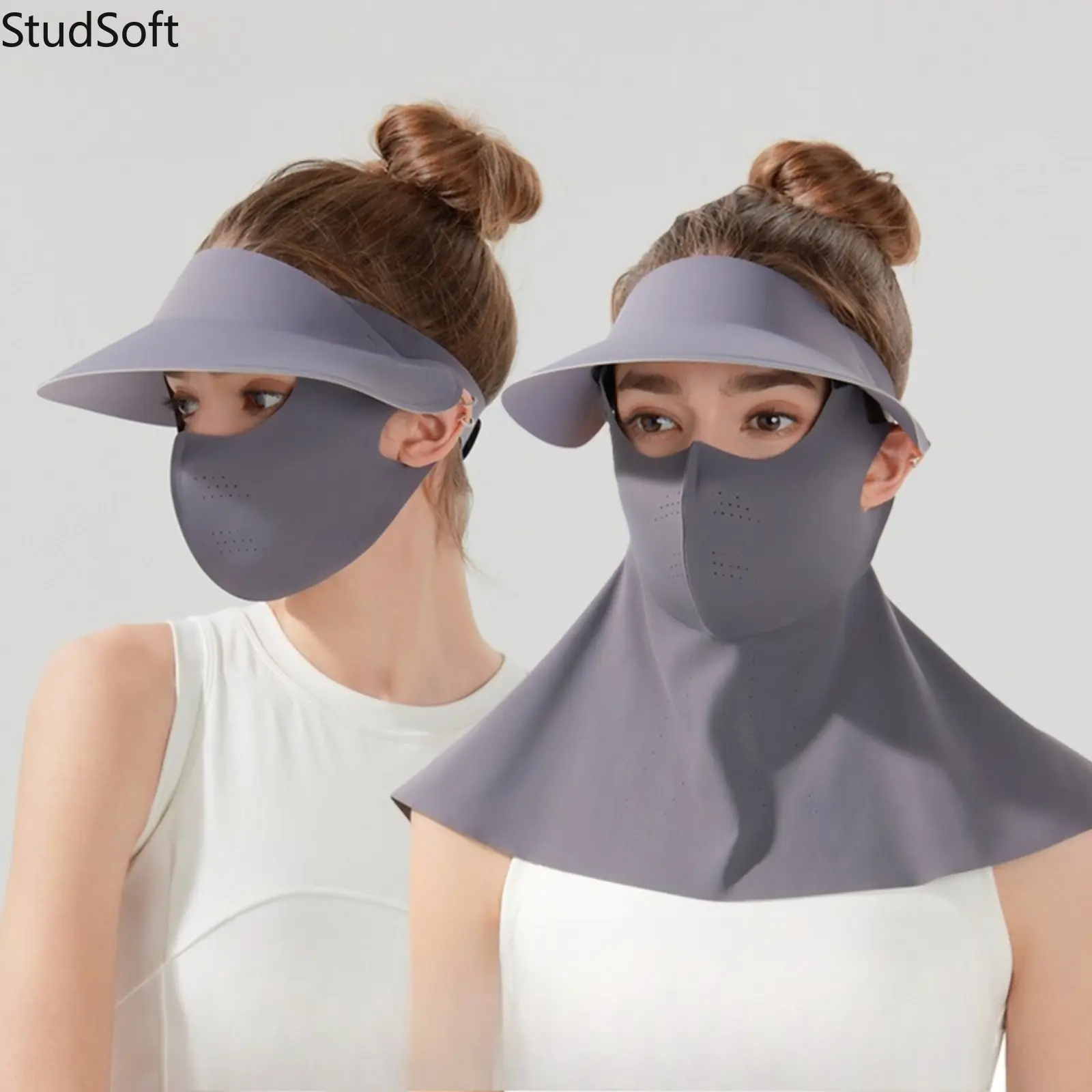 Ice Silk Full Face Mask with Visor for Adults', Unisex Breathable, Wind-Resistant & UV Protective Hood for All Seasons Biking and Sports, Uv Protection Clothing,back to school,back to school haul