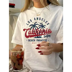 Women's Vintage Print Casual Round Neck T-Shirt