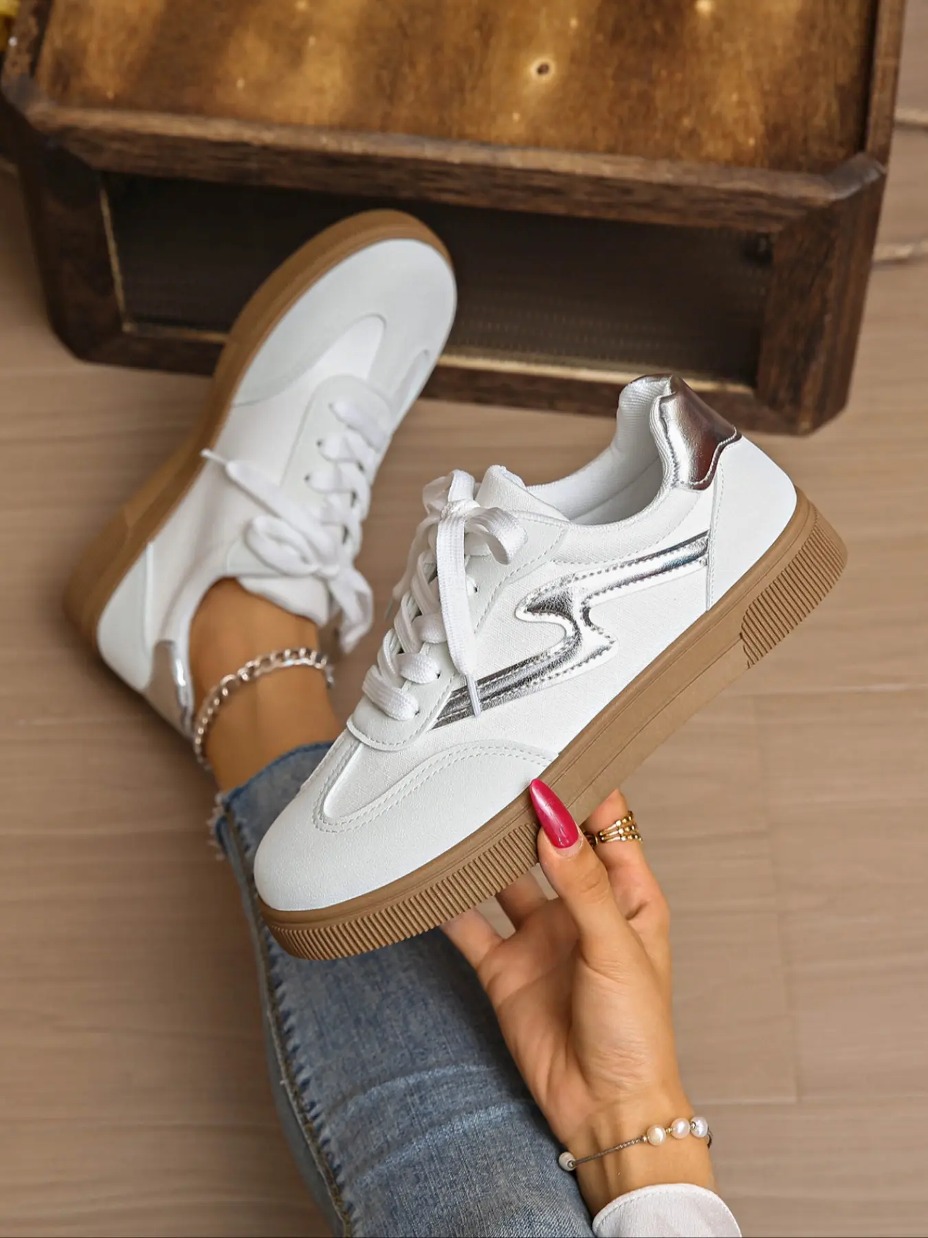 New Spring Autumn Women's Retro German Training Shoes, Trainers, Flat Casual Sneakers, Fashion Versatile Style, Comfortable Walking Shoes, Casual Athletic Footwear