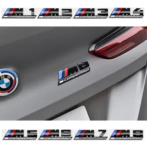 BMW Car Trunk Emblem Sticker, M Competition Letter Decal, 2 Colors Available, Waterproof, Sunproof, Wear-Resistant, Scratch-Proof, Strong Adhesive, Compatible with M1/M2/M3/M4/M5/M6/M7/M8 Models