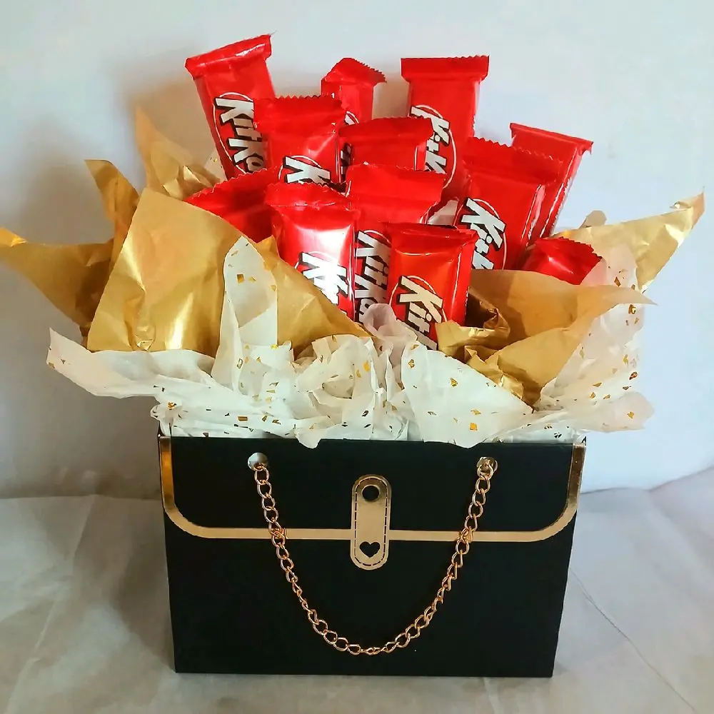 KitKat Chocolate Candy Box, Candy Bar Bouquet - Sweet Snack Gift Basket for Birthday, Get Well Soon, Any Occasion