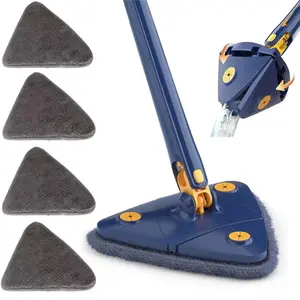 360° Rotating Triangle Mop, Triangular Mop, Automatic Spray, Extendable Long Handle, Multi-Functional Dry Wet Cleaner for Floors, Windows, Ceilings, Triangle Mop Heads