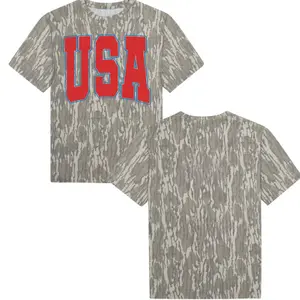 Mossy Oak Vintage USA Independence Day Tee, Bottomland Camo Hunting Tee, Outdoor Short Sleeve Shirt, Hunting 3D Tee, Gift For Him, Gift For Dad