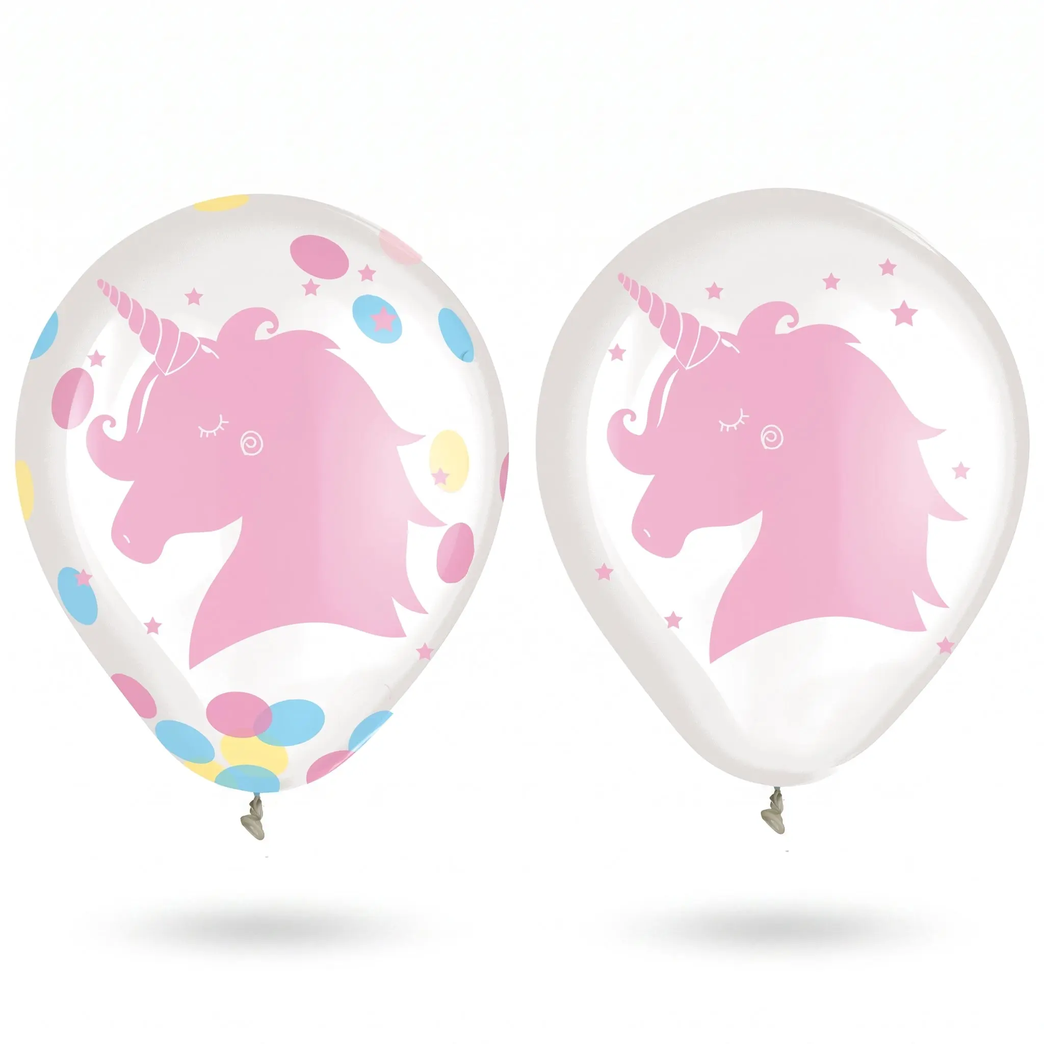 Enchanted Unicorn Confetti Latex Balloons, 12-Inch, 6-Pack