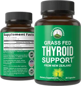 Raw Desiccated Thyroid Supplement. Grass Fed New Zealand Beef Neck & Thyroid Gland Capsules for Women and Men. Ancestral Living Ethically Sourced Bovine Supplements for Energy and Metabolism Support