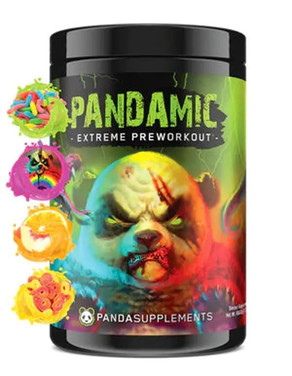 PANDA SUPPLEMENTS Pandamic Pre-Workout Powder - Adults' Fitness Supplement, Dietary Healthcare Support, 350mg High Caffeine Energy Boost, L-Citrulline (Citrulline Malate), L-Tyrosine, AstraGin, Extreme Focus, No Crash, Muscle Support, 40 Servings