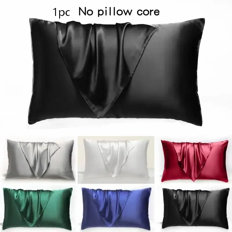 Satin Pillowcase, 1 Pc Soft Breathable Pillowcase without Filler, Pillow Protector for Hair and Skin, Silky Satin Bedding for Home Bedroom