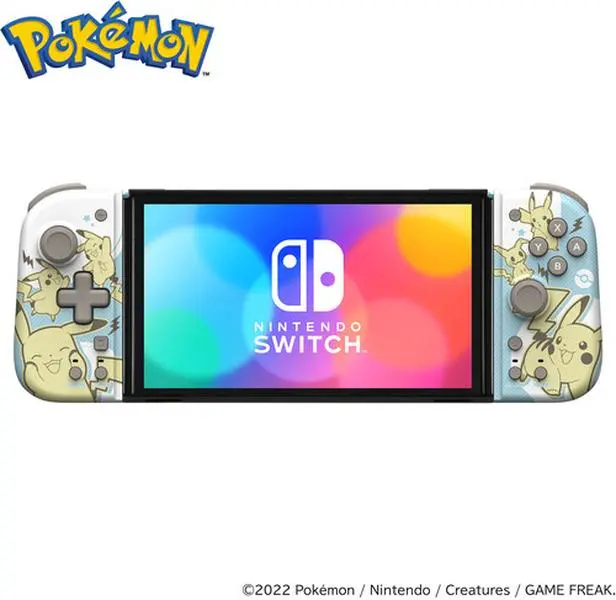 Nintendo Officially Licensed HORI Split Pad Compact Gamepad for Switch Handheld Console - Pokémon Pikachu & Mimikyu Video Game Accessory, Brand Ergonomic Form Factor, Full-Size Controller Experience
