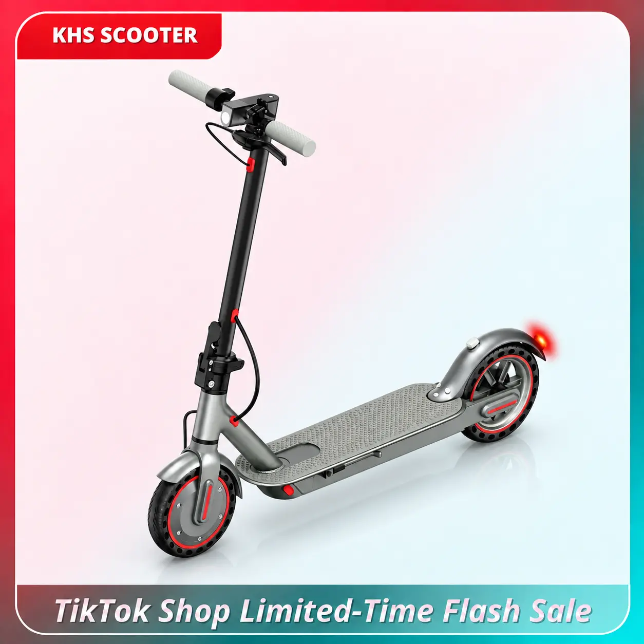 KHS Adult Electric Scooter - 350W Motor, 19 MPH Std Speed, Up to 28 MPH via Bluetooth App, 12-16 mi Range, 8.5" Solid Tires, Foldable Commuter Casual High Performance Lightweight Lithium Battery Scooter for Mobility Freedom, Casual Scooters