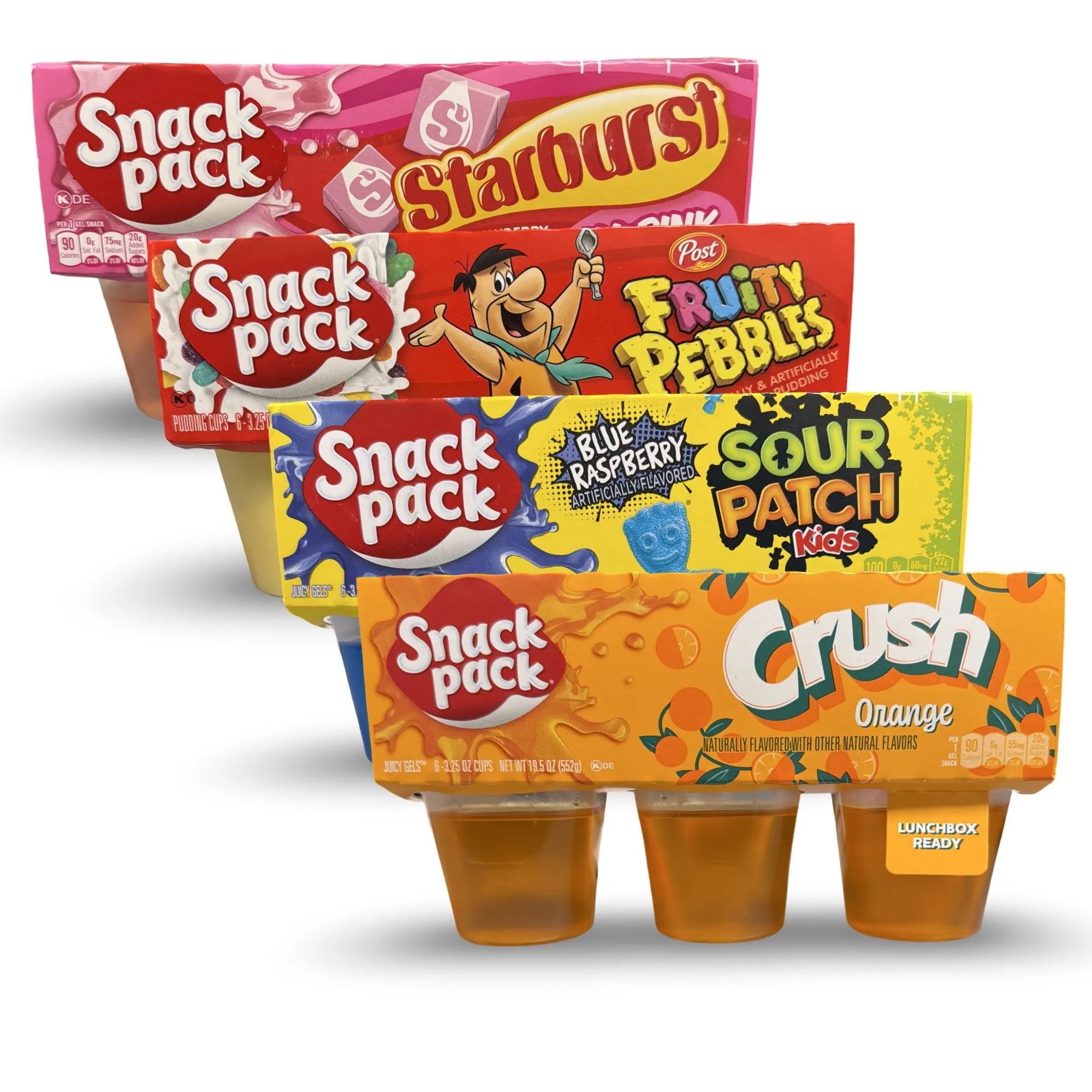 Snack Pack Special Edition Pudding Cups 12 Pack, Choose Flavor Starburst, Crush Orange, Sour Patch Kids, Fruity Pebbles