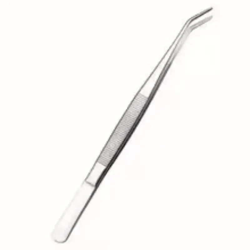 Stainless Steel Tweezers with Curved Toothed Tip, Multi-Purpose Sewing Machine Tweezers for Craft Repair, Durable and Precision Tools