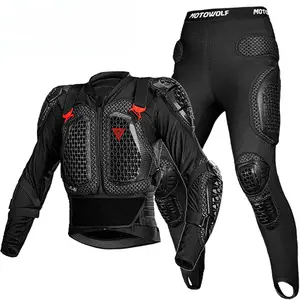 CE Certified Motocross Armor Jacket Off-Road Motorcycle Protection Gear Anti Crash Chest Back Padding Motorbike Jacket Pants Set