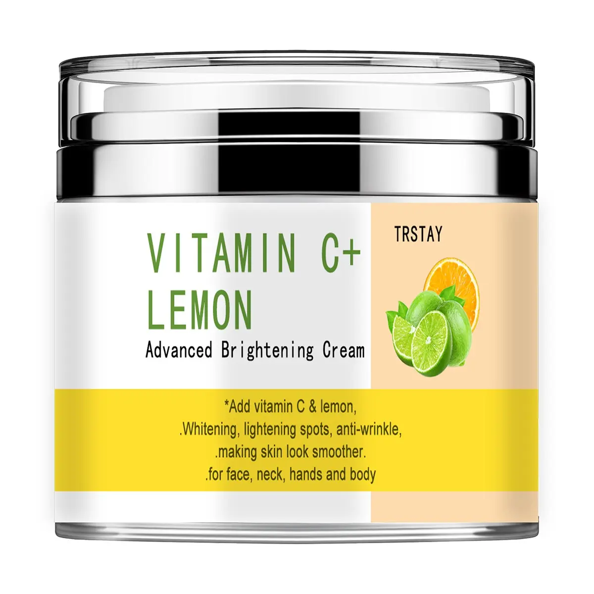 Trstay Organic Jojoba Oil & Aloe Vera Facial Cream, Hydrating Brightening Skin Care, Plant-Based Hyaluronic Acid, Vitamin C & E