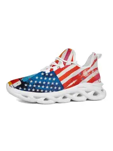 Exclusive Recommendation American Flag Sneakers, Patriotic Print, Fashionable Design, Thick Sole, Comfortable Breathable, Sports Fitness