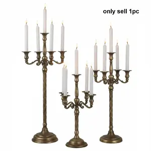 American retro wrought iron candlestick high sense ornaments bronze multi-head candle cup wedding holiday atmosphere candle holder Metal Candle Holders
