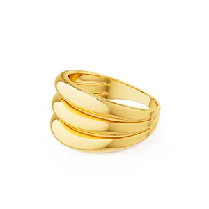 Tewiky Chunky Gold Ring For Women Wide Statement Ring Vintage Stack Gold Rings Non Tarnish Plated Big Trendy Fashion Thumb Rings Jewelry Gift For Women/Size6-10