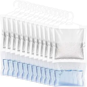 12 Pack  Absorber Hanging Bags,  Free Humidity Packs, Hanging Closet Dehumidifier Bags-220g/pack