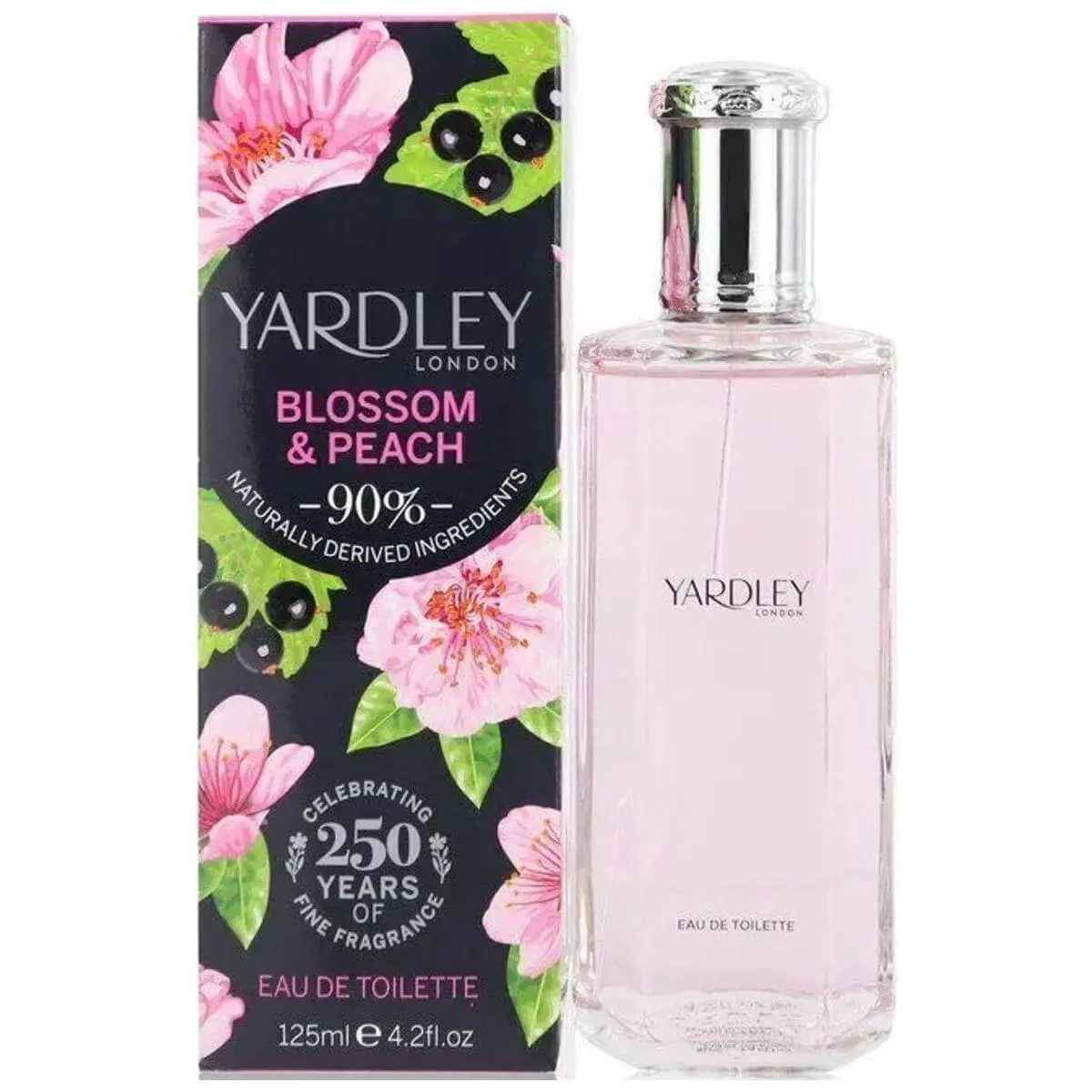 Yardley London Women's Blossom & Peach Eau de Toilette (EDT) - 4.2 oz, Fruit-Scented Botanical Citrus Flowers Elegant Fragrance, Peach Rose & Woody Fresh Notes, New in Box, Fruit-Scented Women's Fragrance, Botanical Women's Fragrance