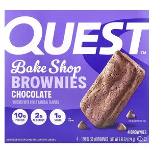 Quest Nutrition Bake Shop Brownies, Chocolate, 4 Brownies, 1.98 oz (56 g) Each