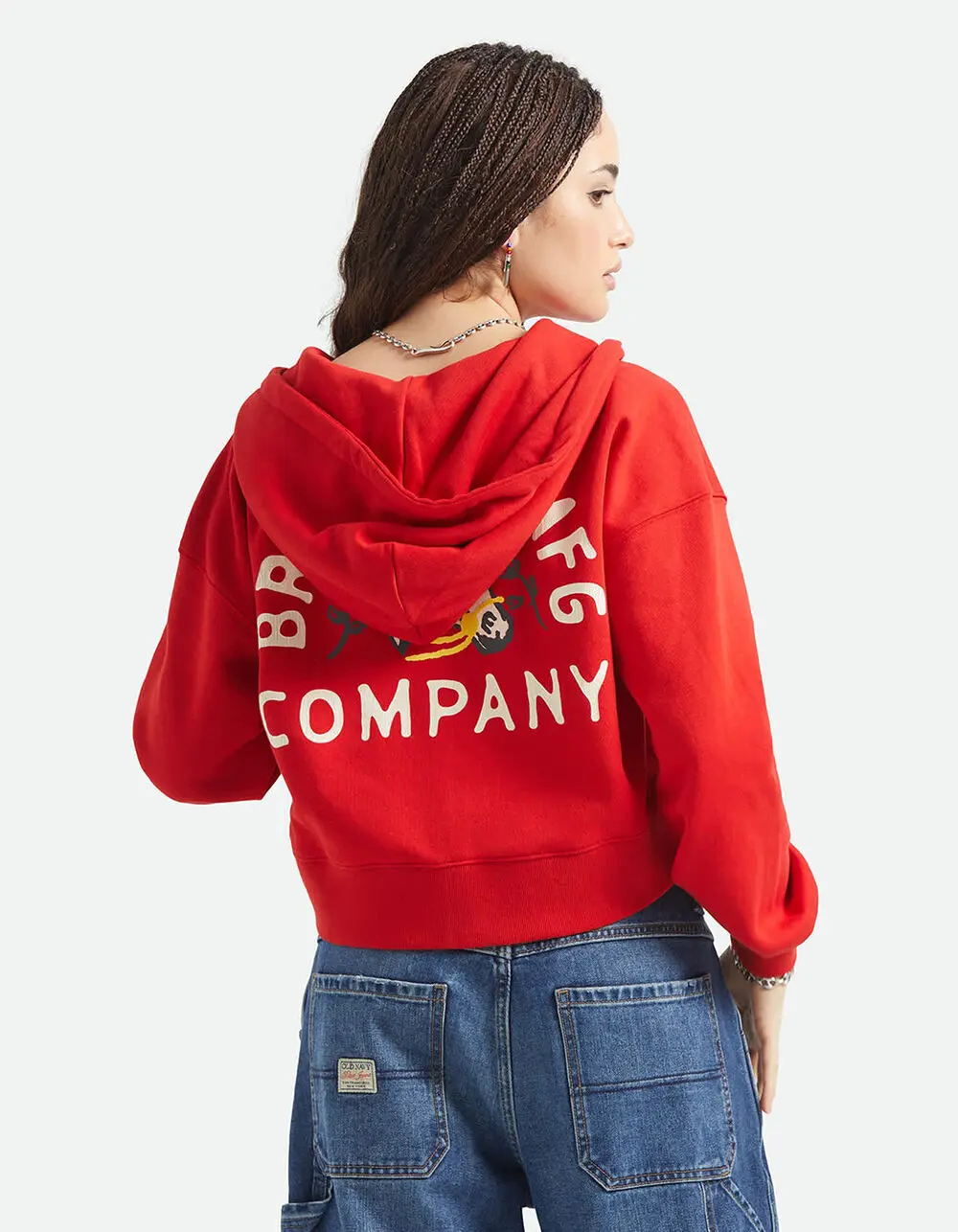 BRIXTON Trophy Horse Womens Cropped Zip-Up Hoodie