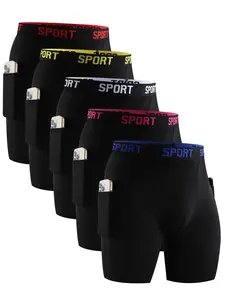 5-piece Set Of Men'S Underwear with Pockets - Breathable, Elastic, Quick Drying, Elastic Waistband, Sports And Leisure, Running And Fitness Boxer Underwear - Soft And Lightweight, Best Gift for Son & Husband