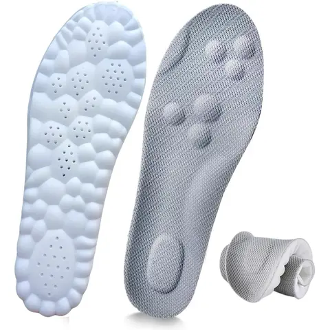 Leafage Men's Athletic Steppers Insoles - High-Quality High-Elastic PU Pad, EVA Material, Slim Fit, Soft Memory Foam Cushioning, Arch Support, Trim-to-Fit, Honeycomb Vent, Breathable, Anti-Odour, Foot Pain Relief, Fatigue Reduction