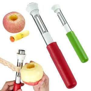 2 in 1 Apple Corer and Peeler Apple Core Removal Tool Stainless Steel Fruit Corer Apple Seed Remover for Cored Apples Pears Bell Peppers and Cakes Kitchen Gadget for Fruit and Vegetable L53