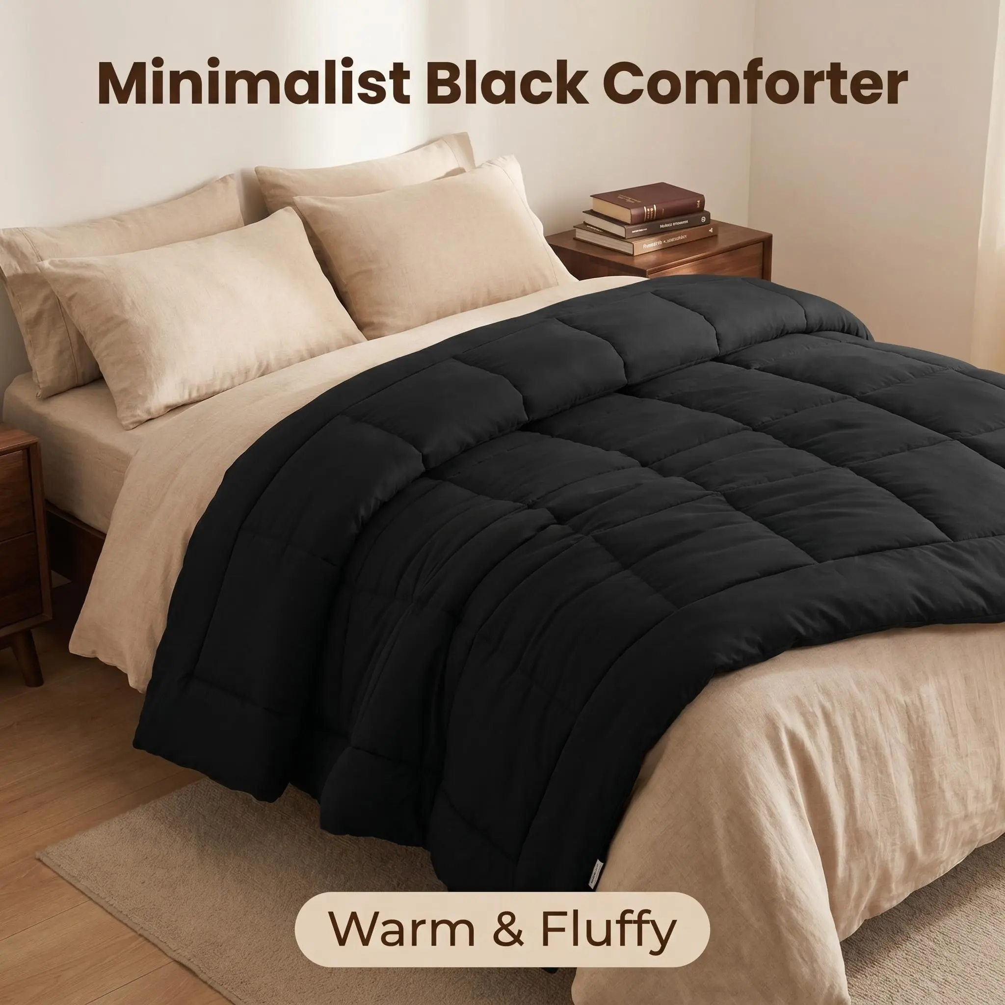Bedsum Down Alternative Comforter - Ultra Soft & Breathable, Lightweight All-Season Bedding, Hotel-Like Comfort, Machine Washable, OEKO-TEX Skin-Friendly Luxury Microfiber