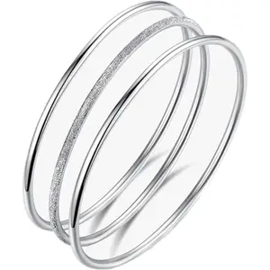 Solid Silver-plated Bangle for Women - Adjustable Closed Cuff, Elegant Jewelry Gift for Mom Wife, Classic Silver-plated Bracelet