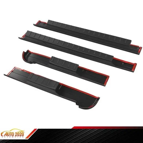 Extended Cab Rocker Panels Protection Cover, Truck Accessories, 4-Panel Coverage, ABS Plastic, Adhesive Install Quick Fit Crew Cab Fit for 2007-13 Chevy Silverado 1500
