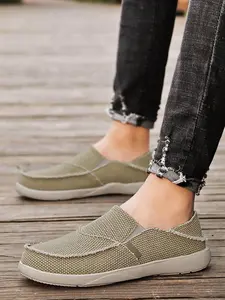 Men's Casual Lightweight Loafers, Fashionable Round Toe Slip-on Shoes for Daily Wear, Comfortable Breathable Shoes for Men