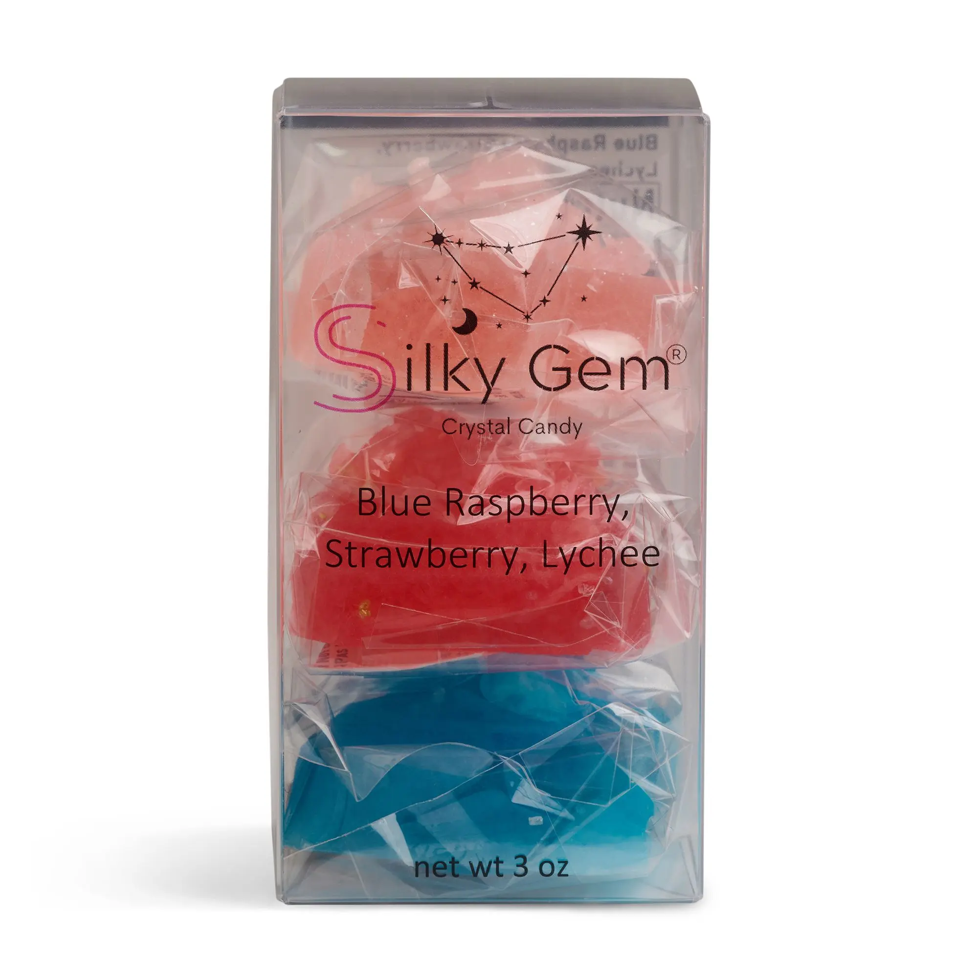 Silky Gem Crystal Candy - 3 Piece Signature Box Blue Raspberry Strawberry Lychee US Edition Delightful Flavors Perfect Gift Sweet Snack