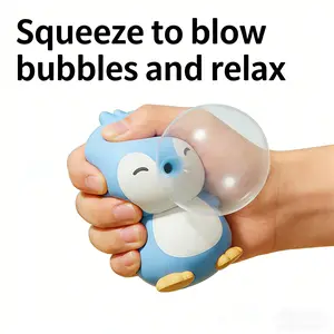 Super Cute Blue Penguin Squishy, Soft Silicone Stress Relief Fidget Toy, Decompression Squeeze, Perfect Desk Decor & Anxiety Relief Gift, Stress Relieving Accessory