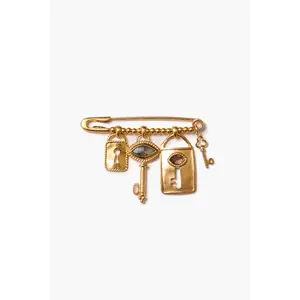 Padlock Brooch Yellow Gold