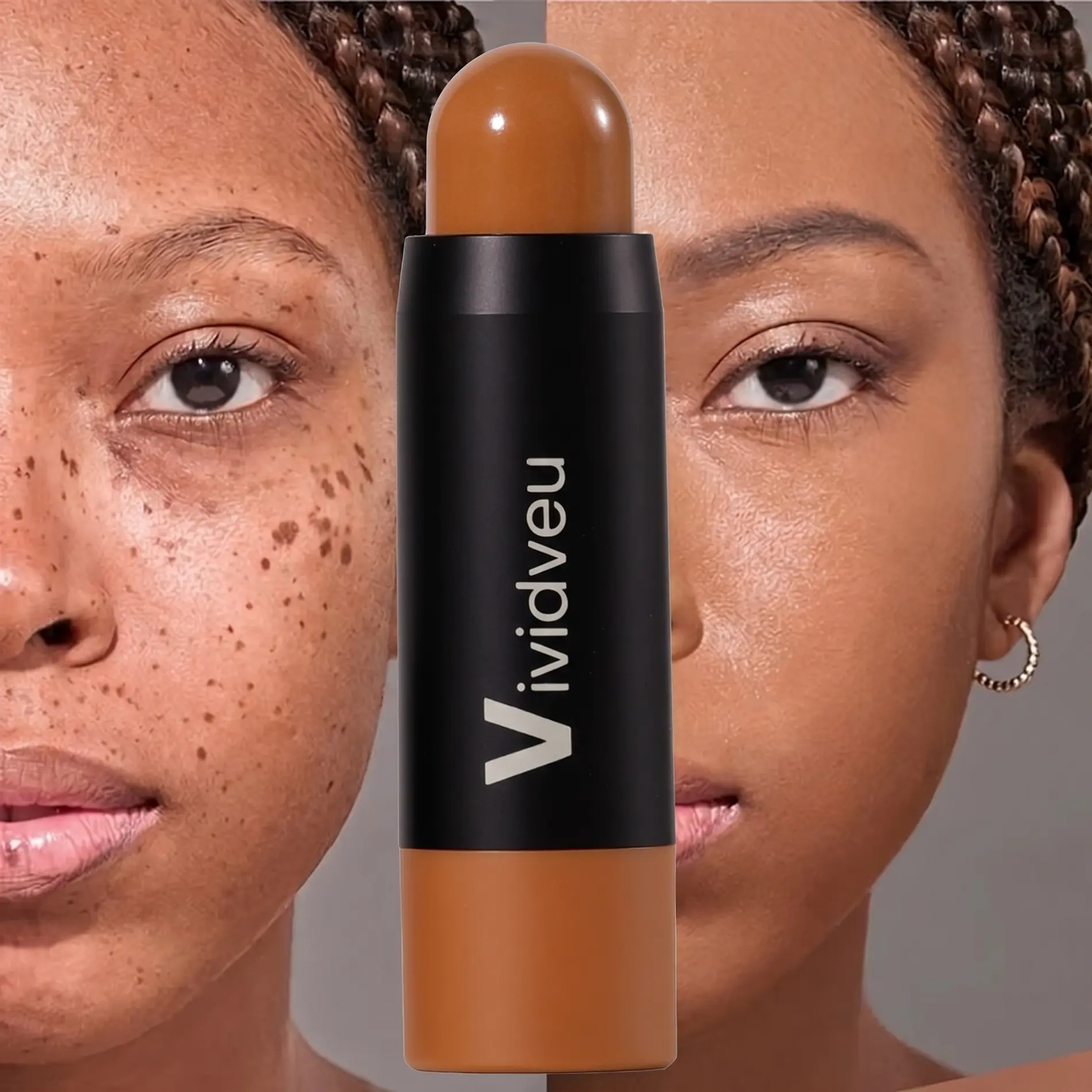 【VividVeu×Foundation Stick×Contour×Concealer】–Multi-use foundation, contour, and concealer stick. Creamy, blendable, buildable coverage. Long-lasting, waterproof, suitable for multiple skin tones. Portable design, perfect for all makeup looks and gifting.