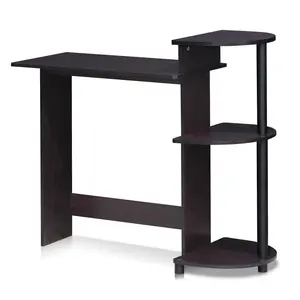 Need a workstation that does more without taking over the room? The COMPACT Desk in Dark Walnut offers a 28.5-inch desk, a bookshelf, and an easy fit for a dorm, bedroom, or home office.