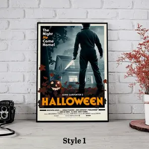 Halloween 1978 Movie Poster, Halloween Horror Film Retro Poster, Michael Myers, Happy Halloween Wall Art, The Night He Came Home, Unframed, Print Poster Gift For All