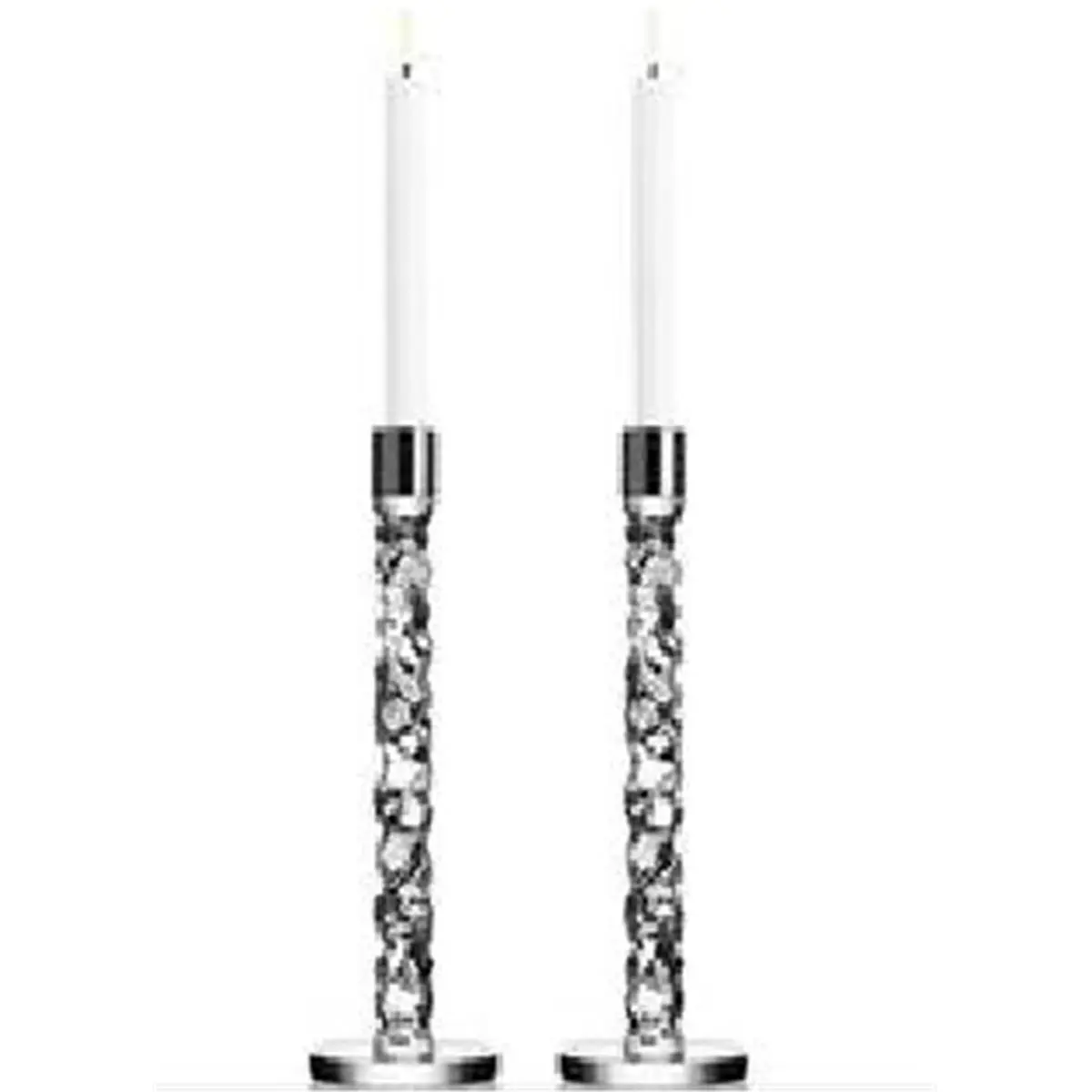 Orrefors 6719396 Carat Low Candlestick - Traditional-Contemporary Hand Washable Candle Holder, Pair for Home Decor & Supplies