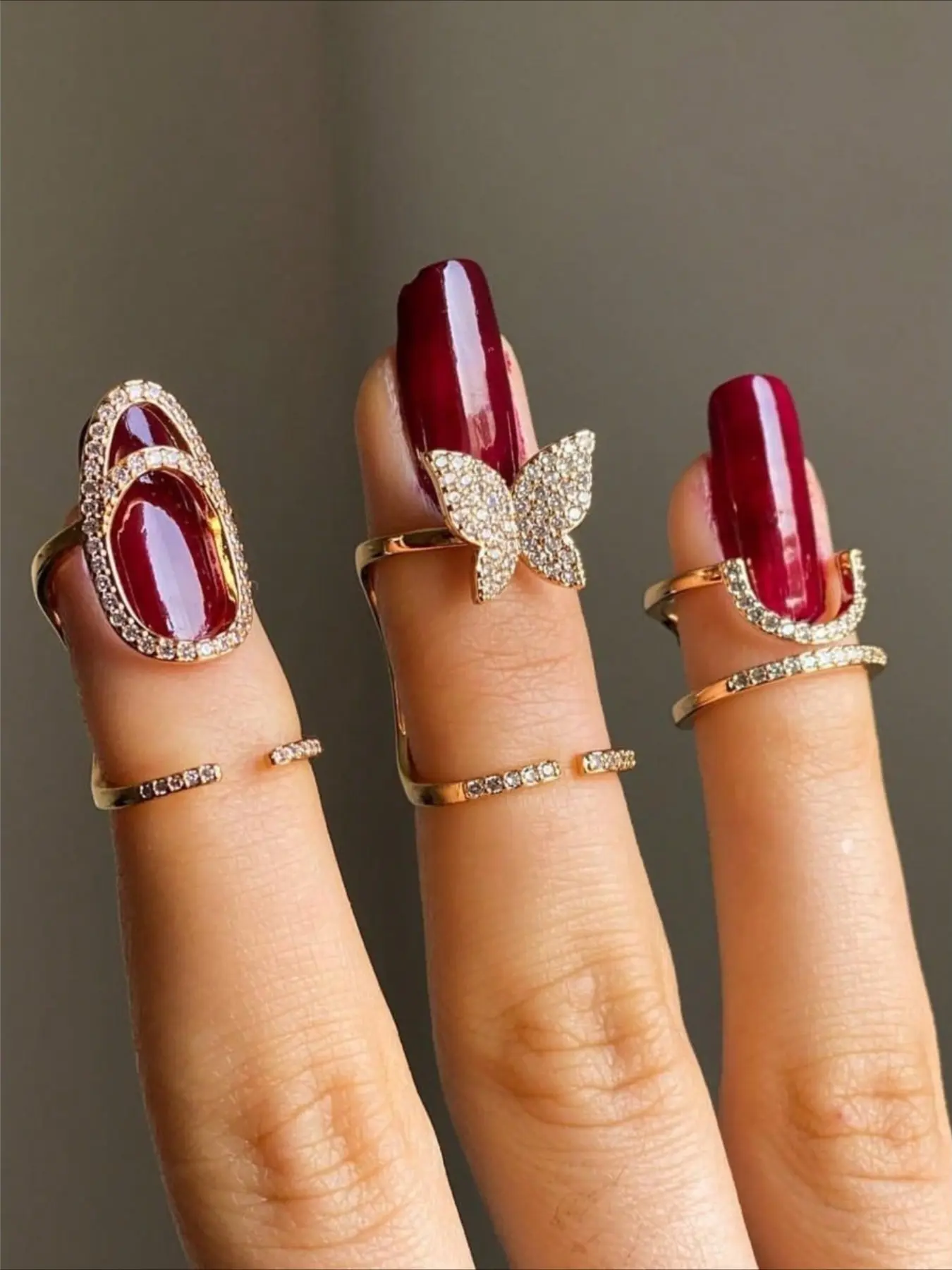3pc Vintage Exquisite Luxurious Gorgeous Unique Nail Cover Ring Vintage Spoon Ring for Woman  Daily Beach Vacation Music Festival Party Halloween Christmas Day ，Gift for Her Vintage Rings Beautiful Rings Jewelry Rings